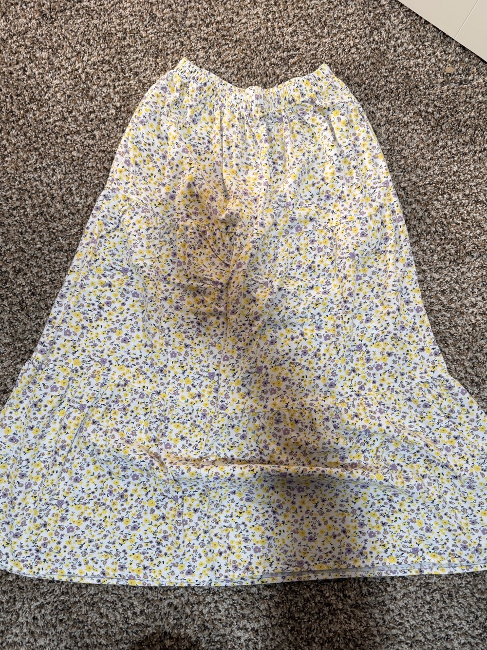 Rewind Yellow and Purple Floral Maxi Skirt